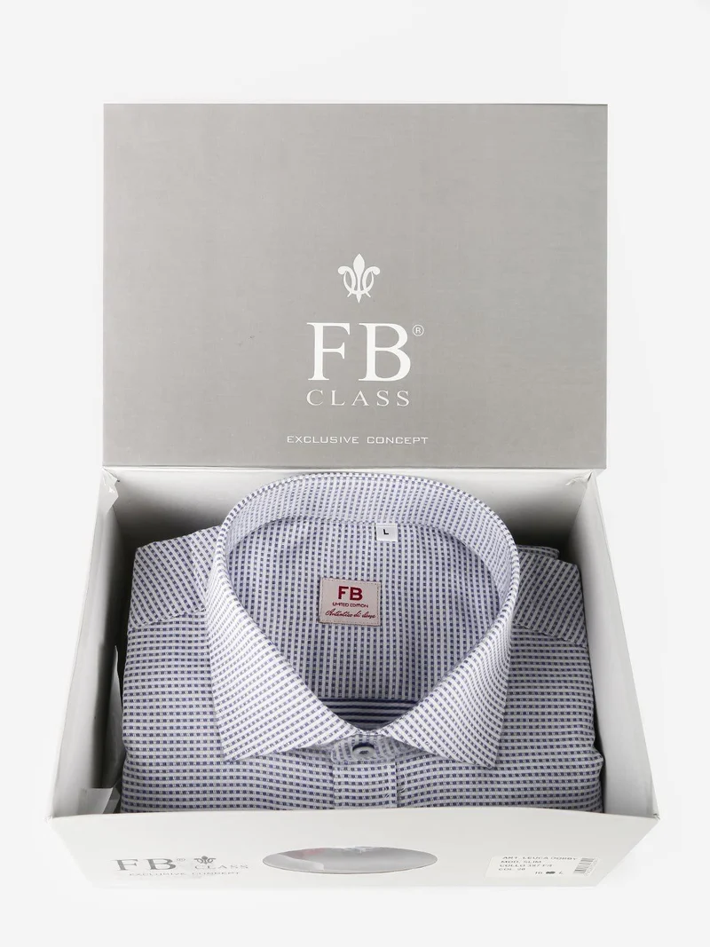 Camicia uomo slim fit manica lunga - blu