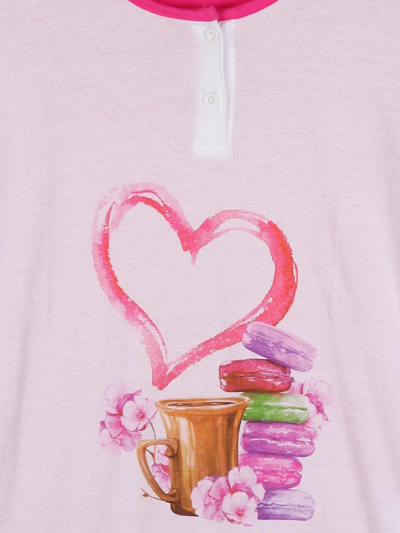 Pigiama lungo in cotone bambina - bianco