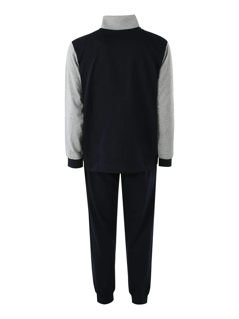 Completo tuta da uomo full zip in cotone - blu scuro