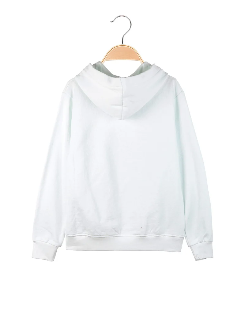 Felpa da ragazzo con cappuccio - bianco