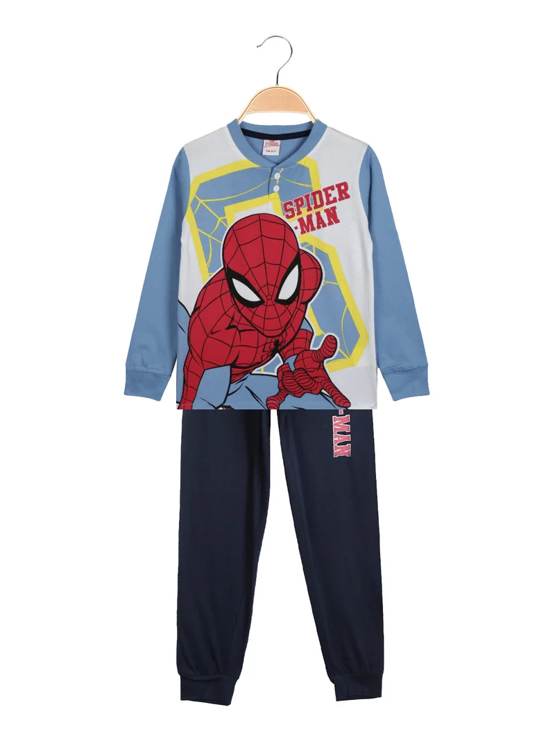 Pigiama lungo da bambino in cotone - azzurro
