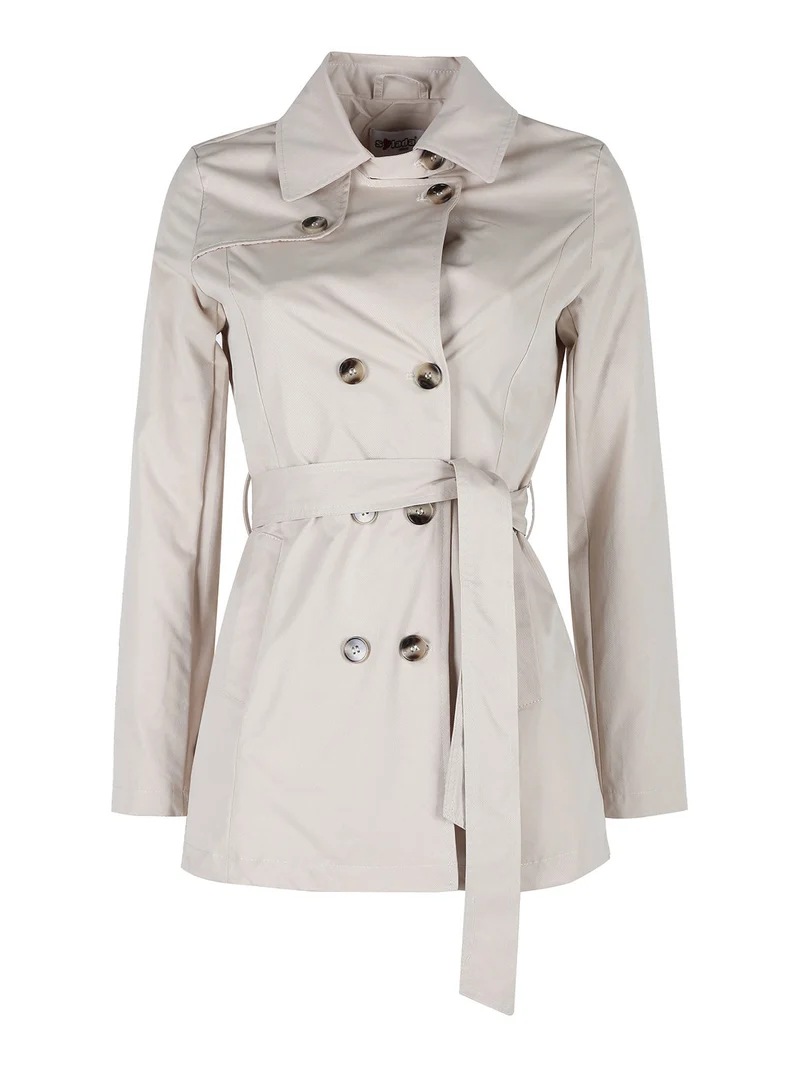 Trench donna con bottoni a doppiopetto - beige