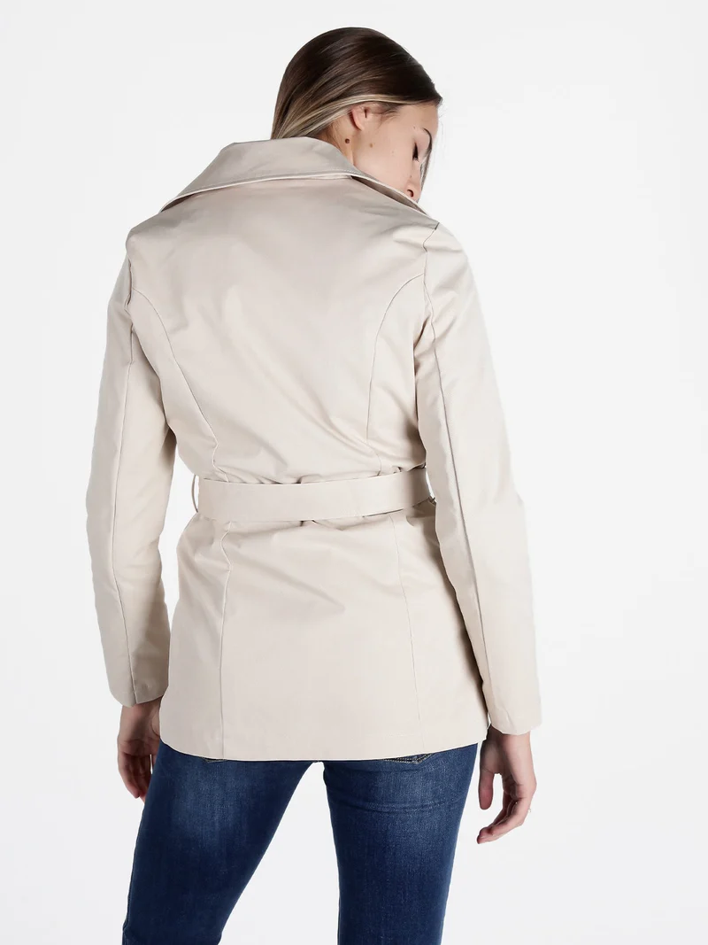Trench donna con bottoni a doppiopetto - beige