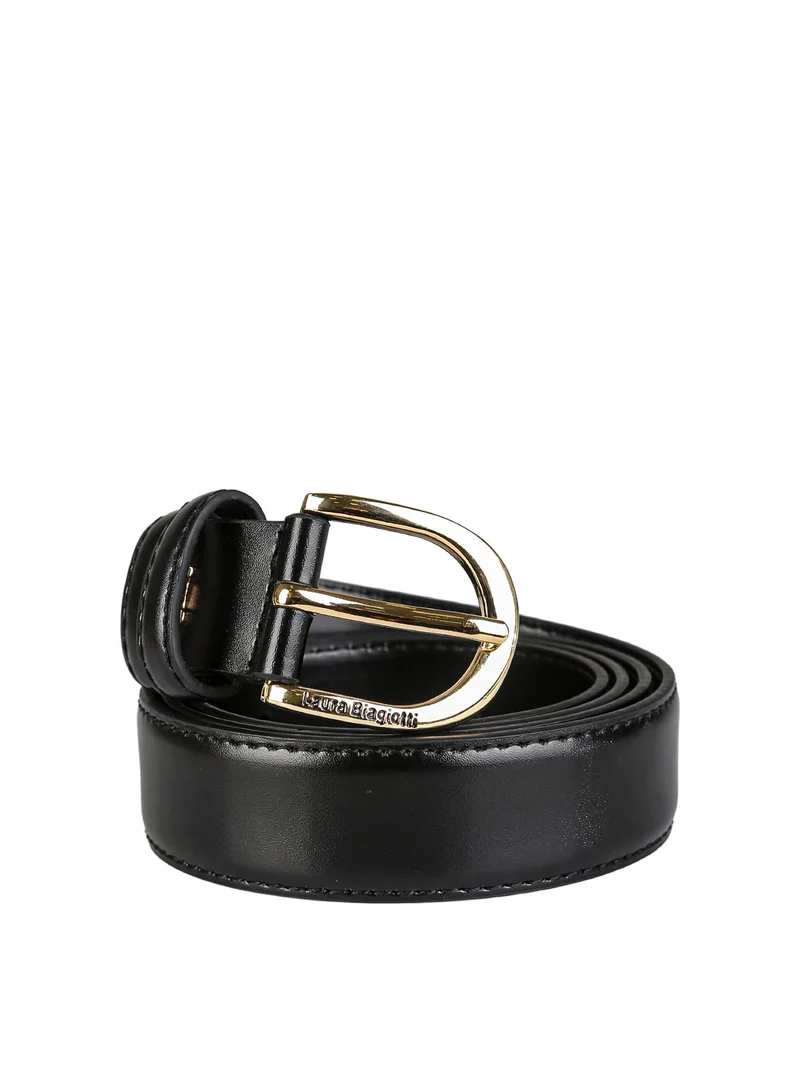 Cintura da donna in pelle rivestita - nero