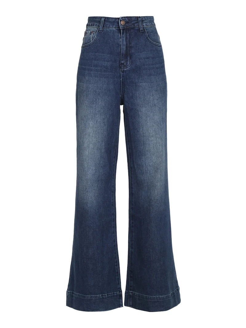 Jeans donna a vita alta con finale a zampa - jeans