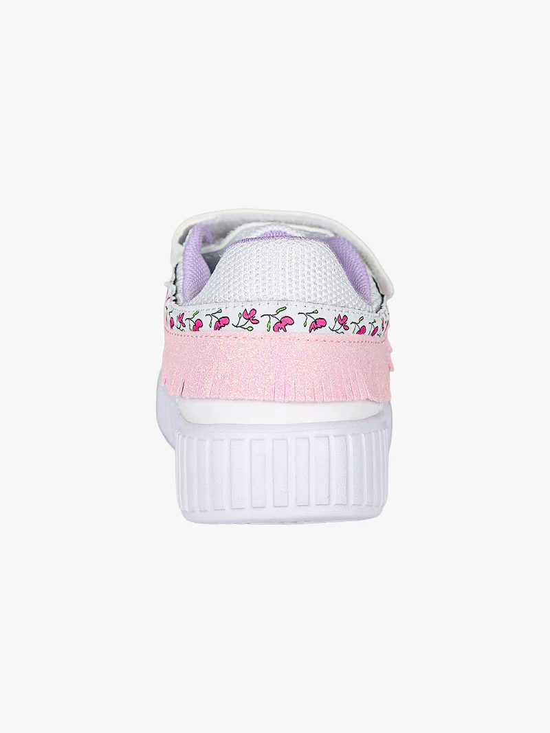 Sneakers da ragazza basse con cinturino a strappo - bianco