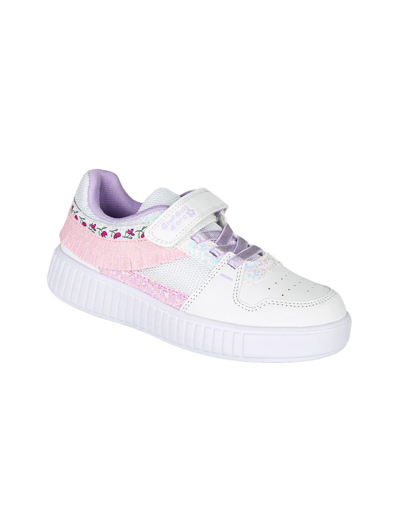 Sneakers da ragazza basse con cinturino a strappo - bianco