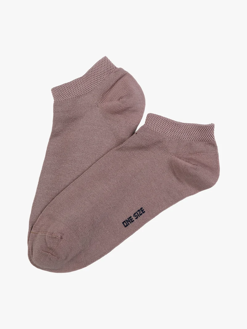 Calze corte sneaker da donna in cotone mercerizzato - taupe
