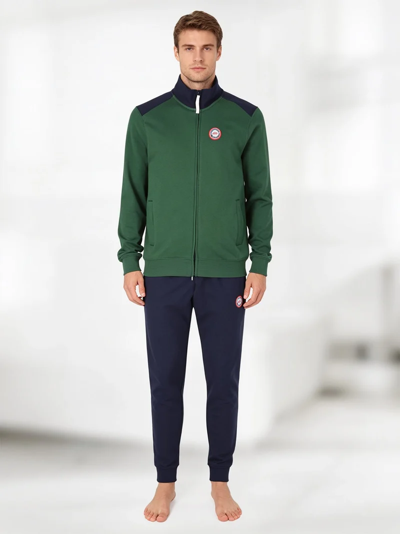Tuta sportiva da uomo con zip intera - verde