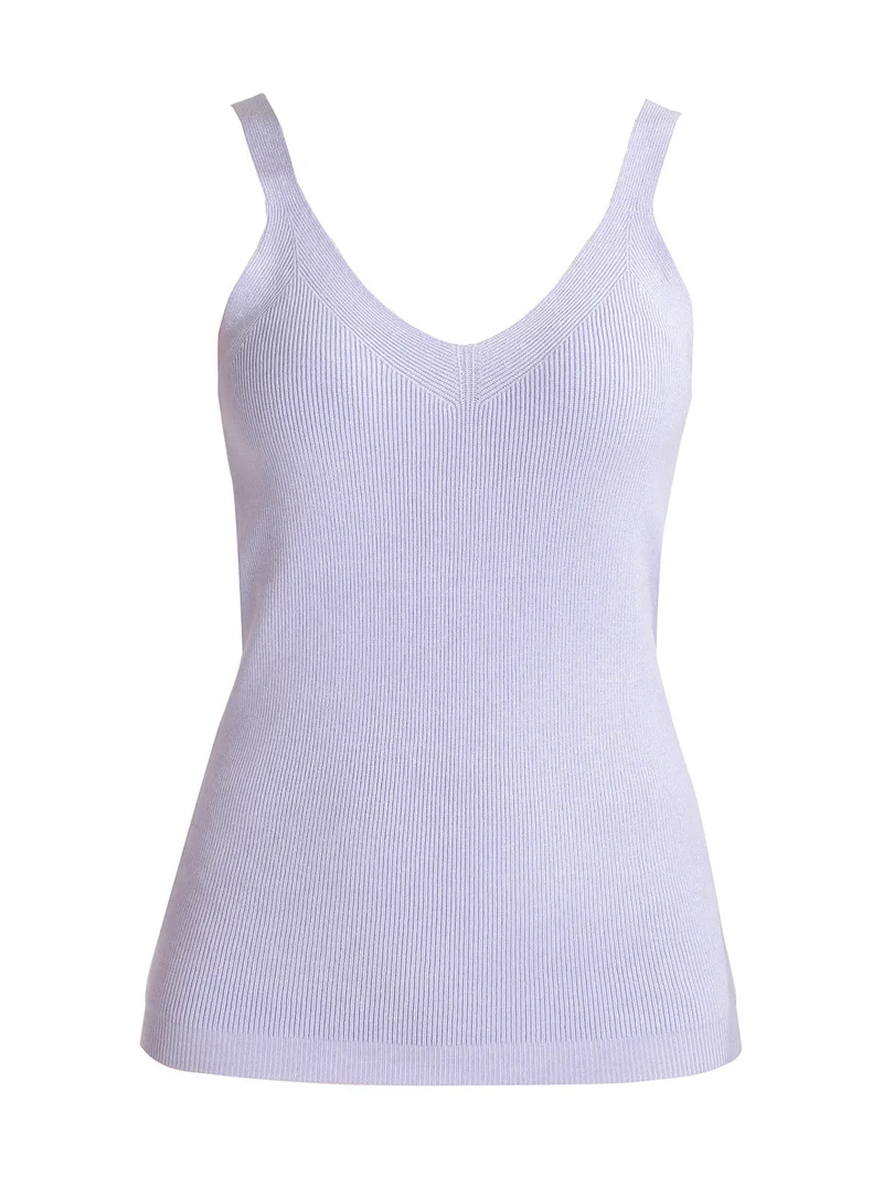 Top donna in maglia - lilla