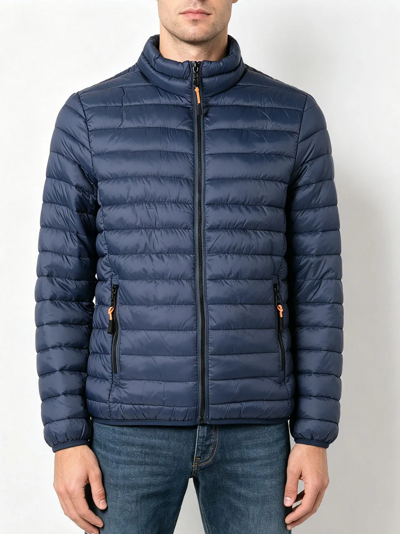 Giubbino da uomo modello 100 grammi con zip - blu