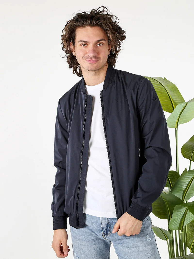 AVOLA giacca bomber da uomo con zip - blu scuro