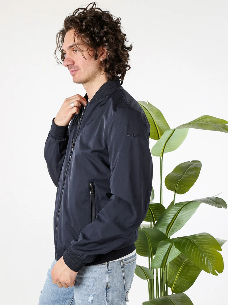 AVOLA giacca bomber da uomo con zip - blu scuro