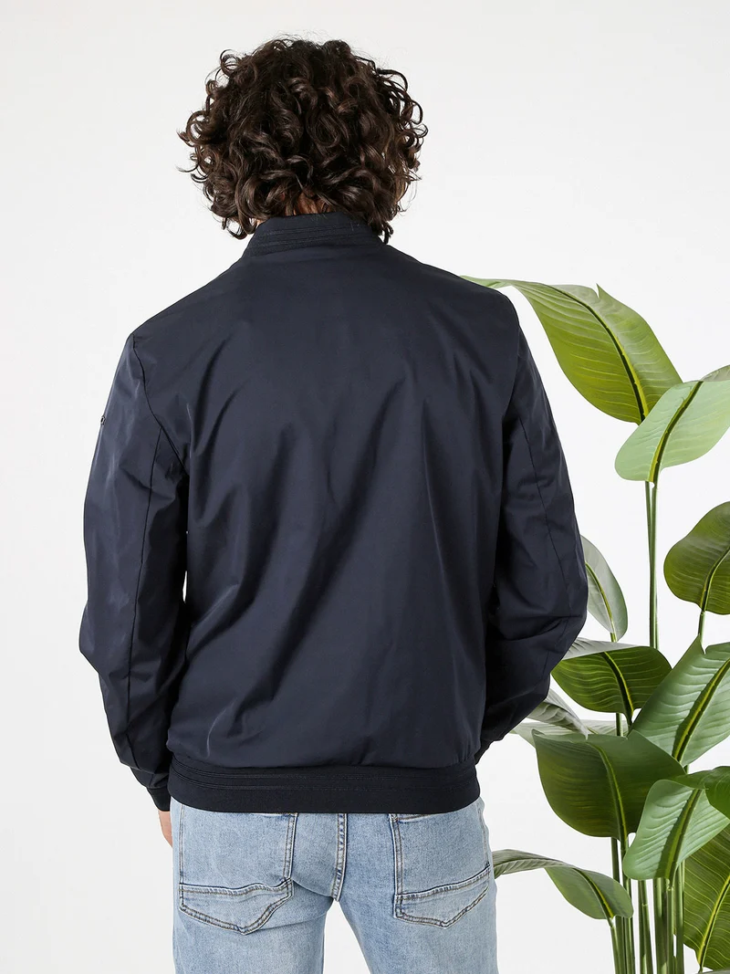 AVOLA giacca bomber da uomo con zip - blu scuro