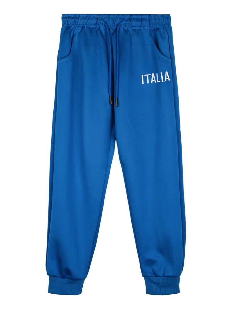Completo tuta da bambino 2 pezzi con cappuccio e zip - blu