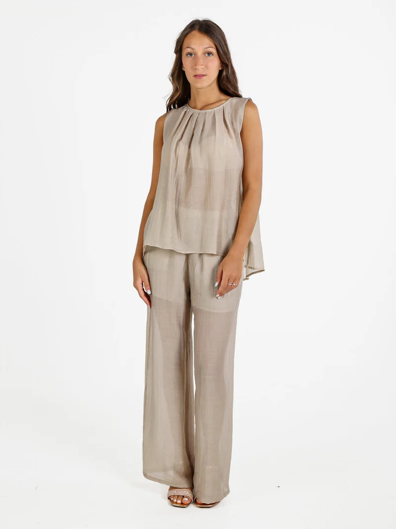 Top donna tinta unita - beige