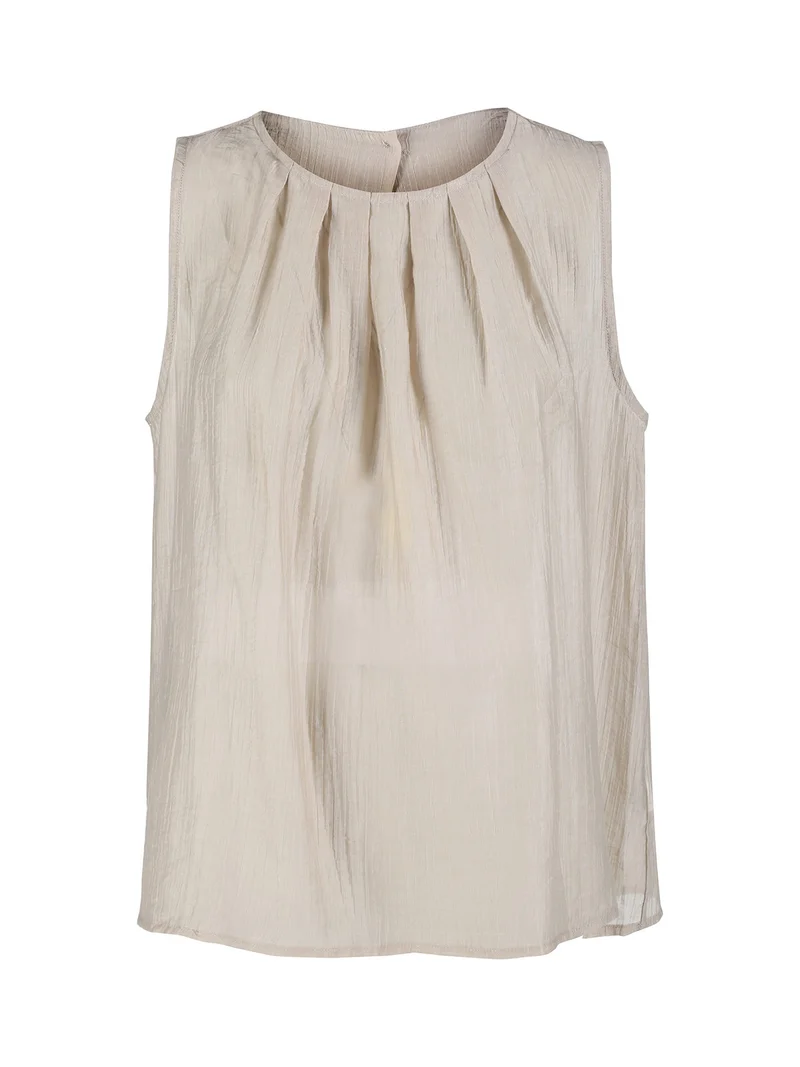 Top donna tinta unita - beige