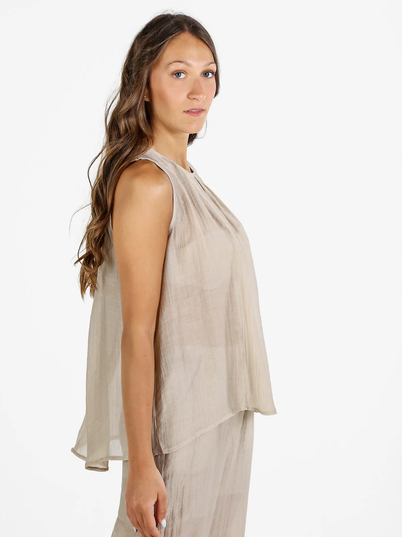 Top donna tinta unita - beige