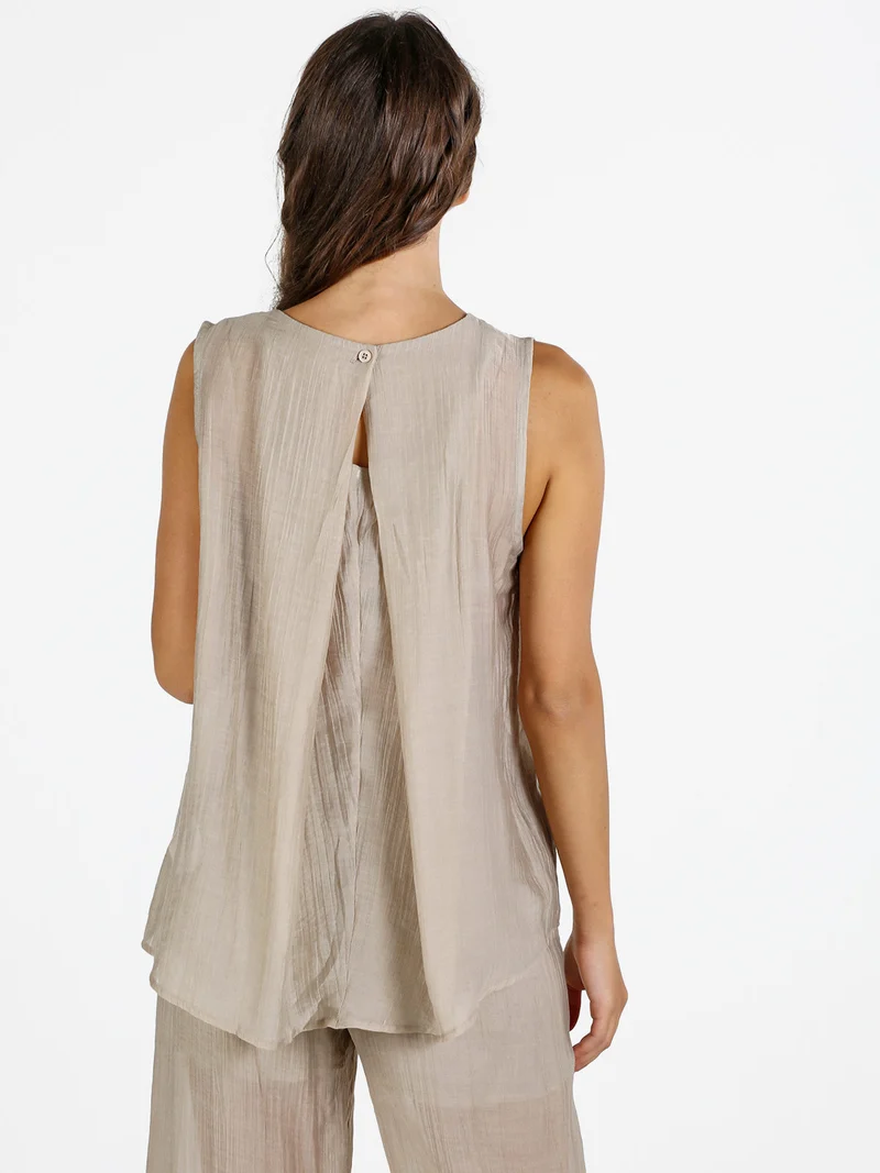 Top donna tinta unita - beige
