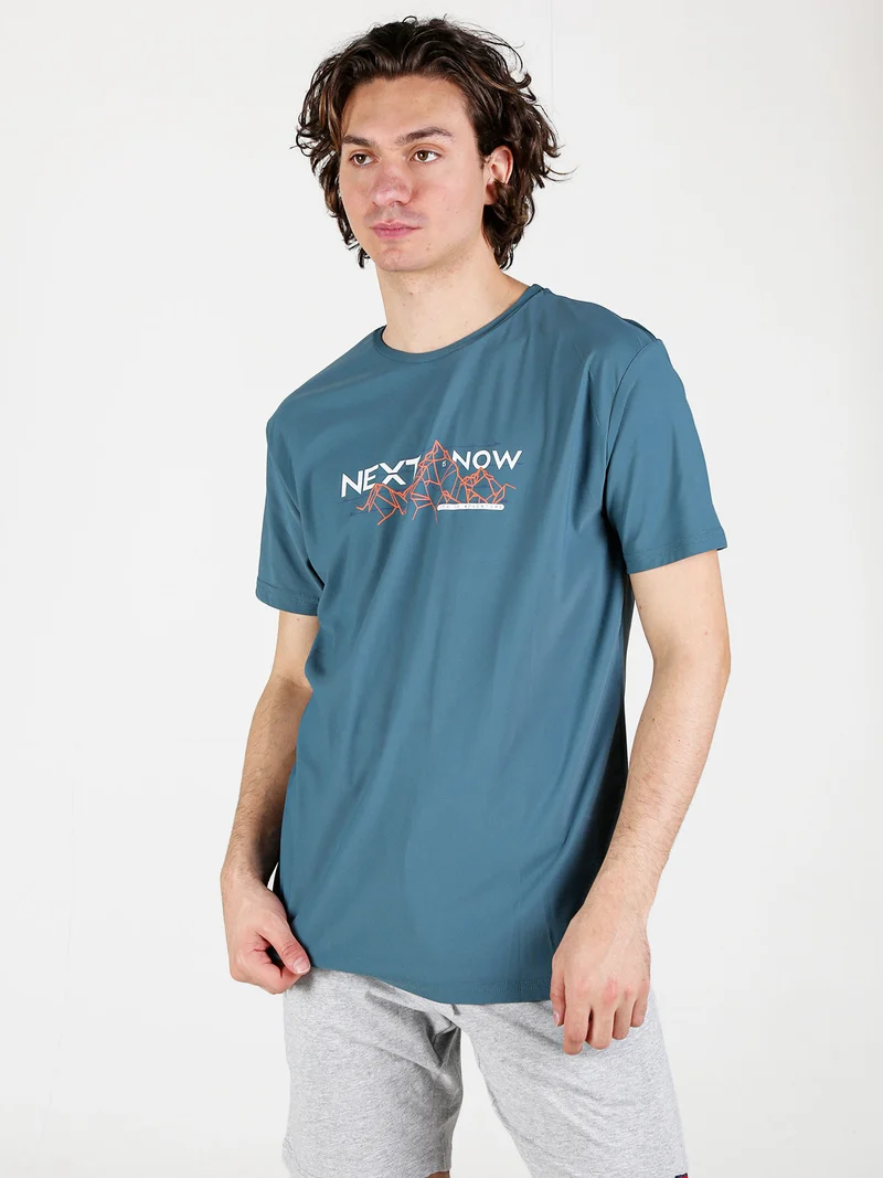 T-shirt sportiva da uomo in tessuto tecnico - ottanio
