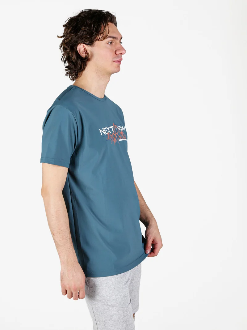 T-shirt sportiva da uomo in tessuto tecnico - ottanio