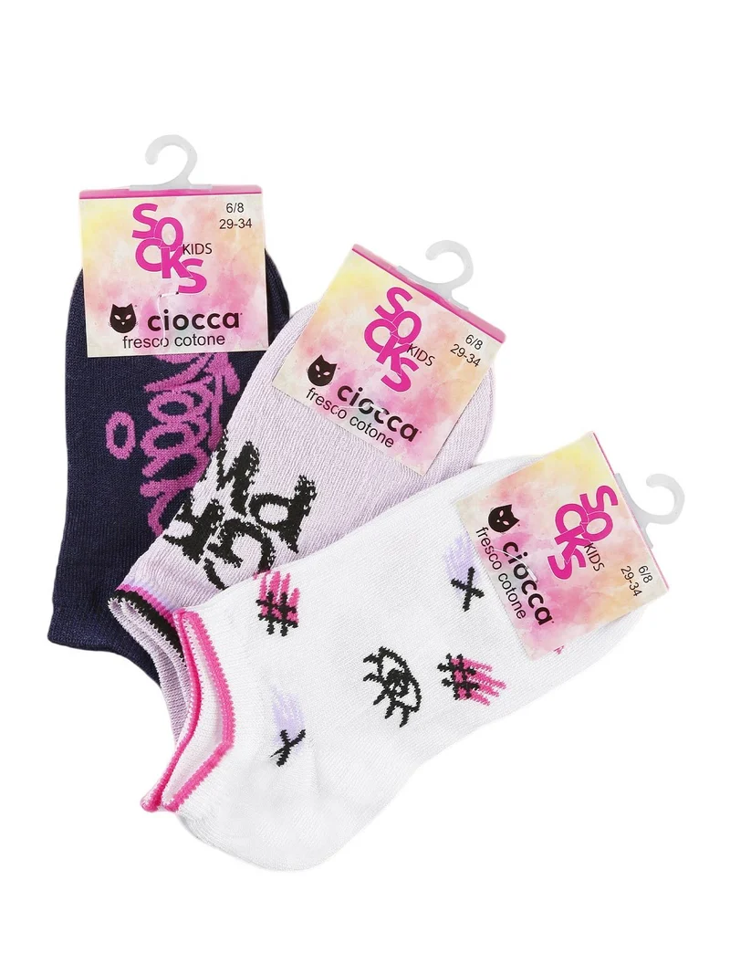 Calze corte da bambina Confezione da 3 paia - bianco