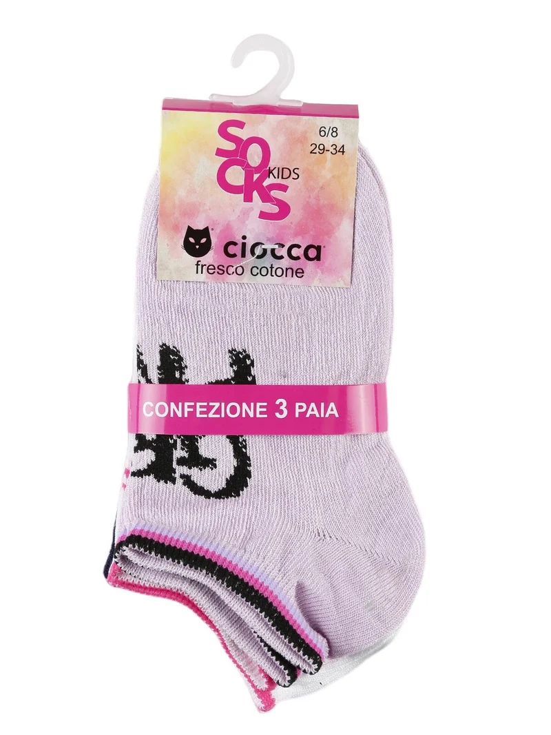 Calze corte da bambina Confezione da 3 paia - bianco