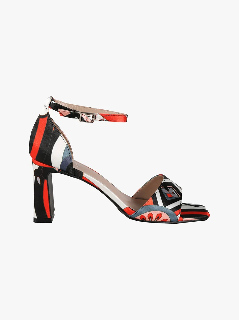 Sandali donna colorati con tacco chiusi sul tallone - nero
