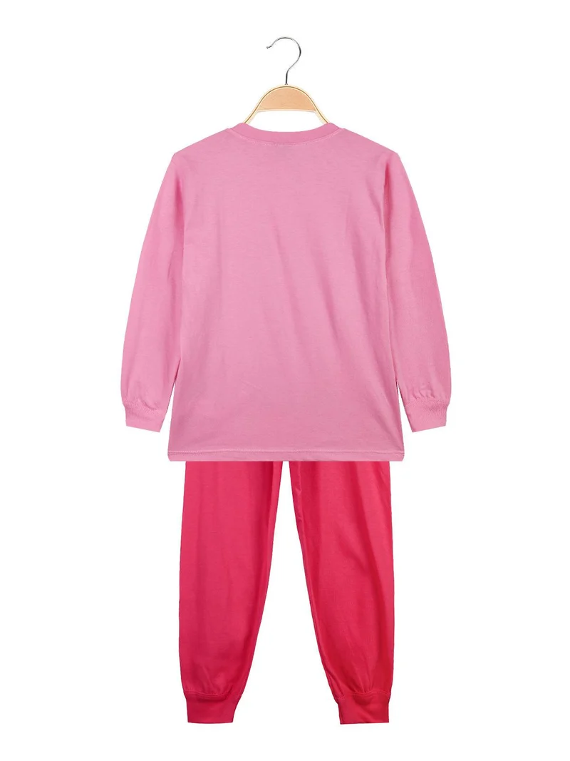 Anna e Elsa pigiama lungo bambina in cotone - rosa