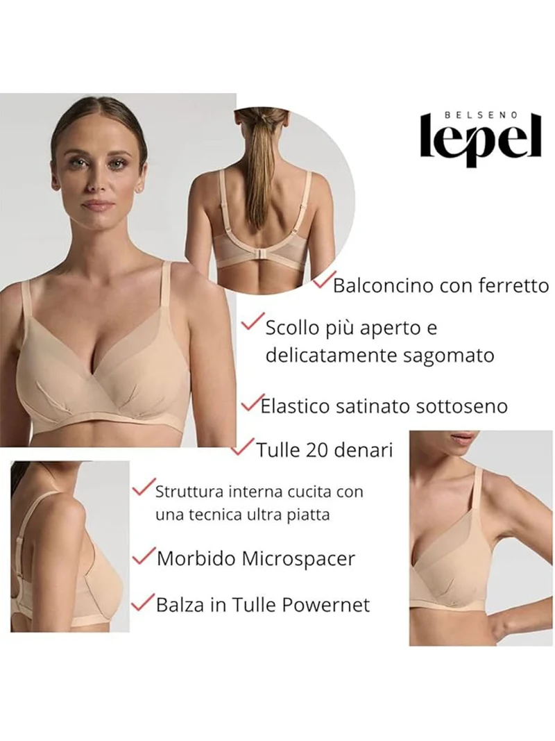 TESORO LEPELBRA 301 Reggiseno donna con ferretto coppa C - cipria
