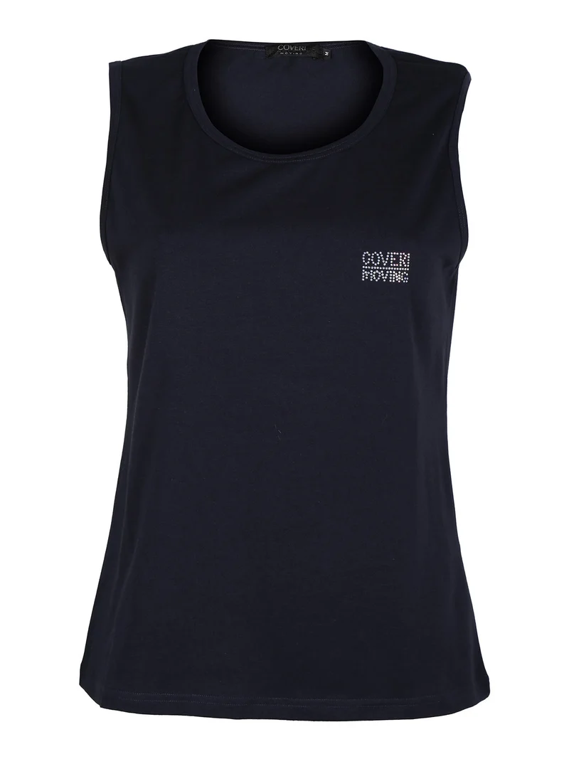 Canotta donna con glitter - blu scuro