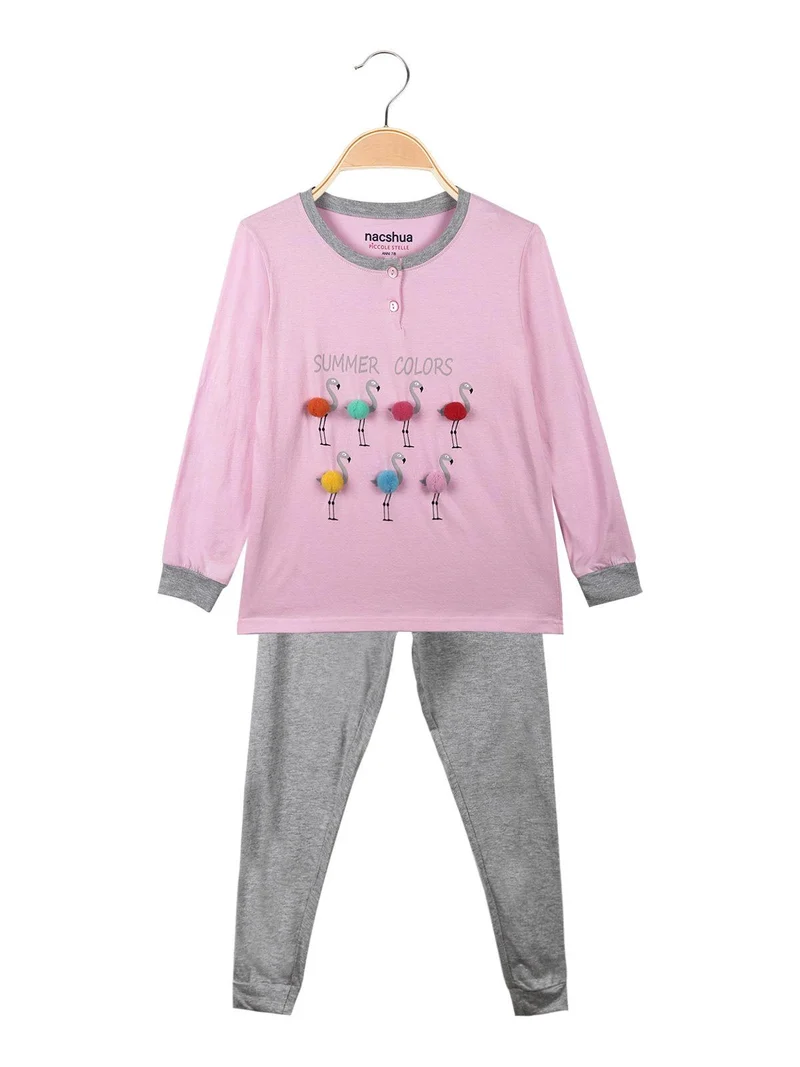 Molly Pigiama lungo bambina in cotone - rosa