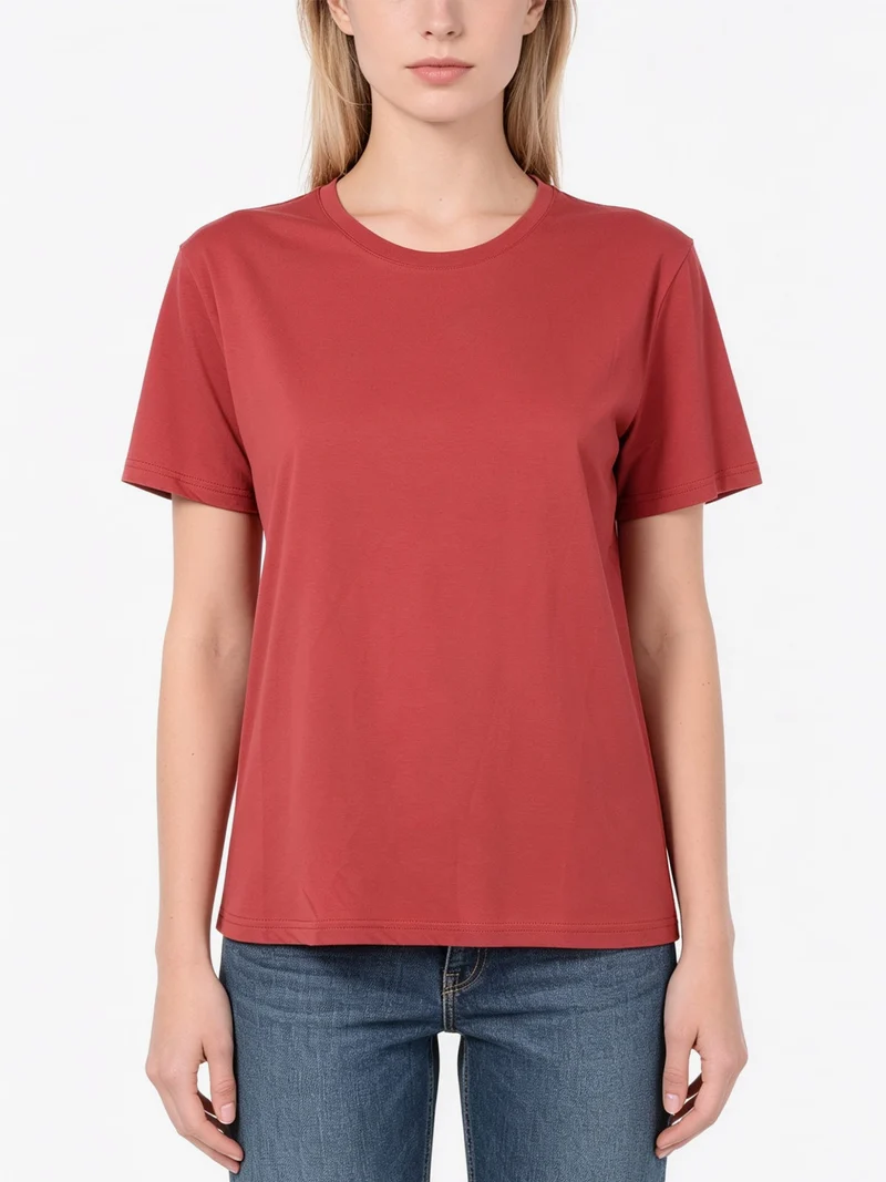 T-shirt donna oversize in cotone - corallo