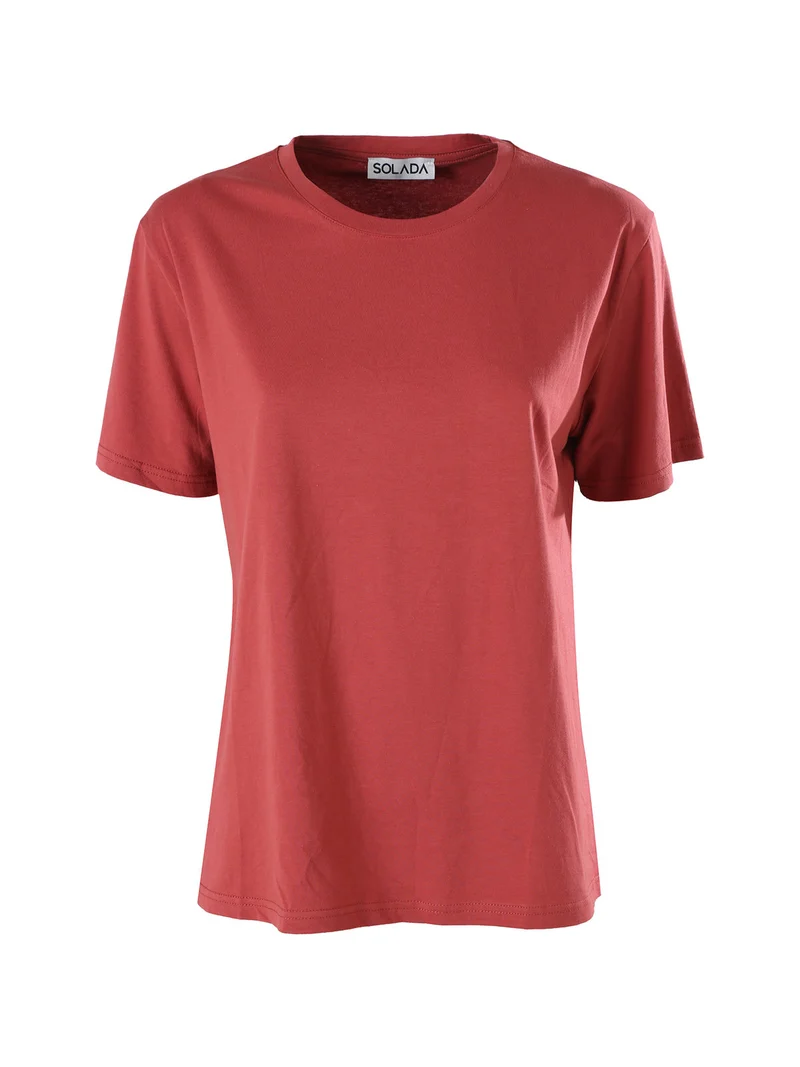 T-shirt donna oversize in cotone - corallo