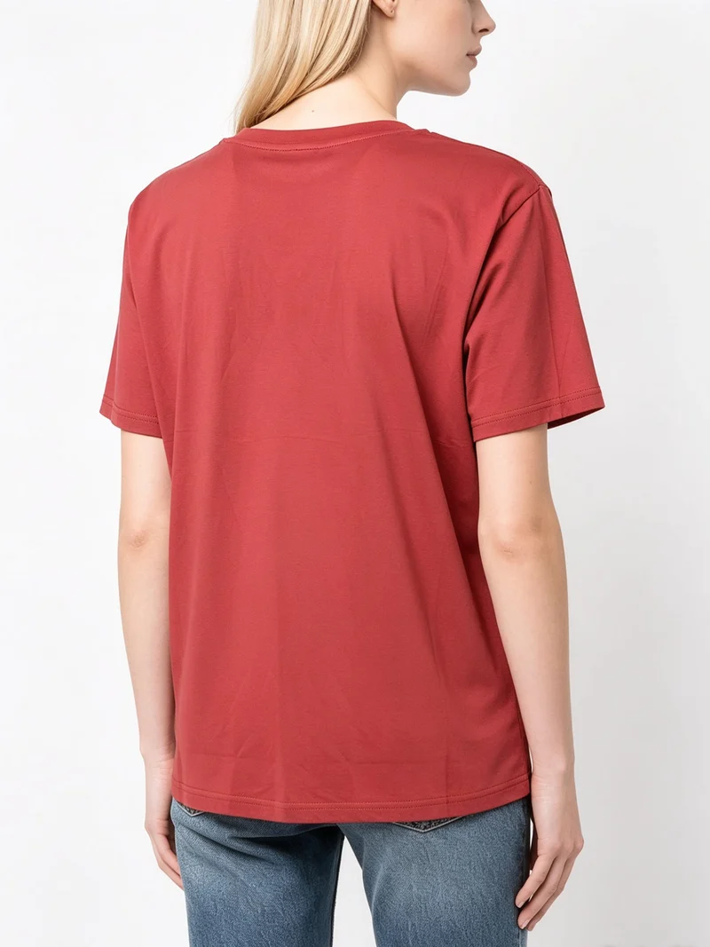 T-shirt donna oversize in cotone - corallo