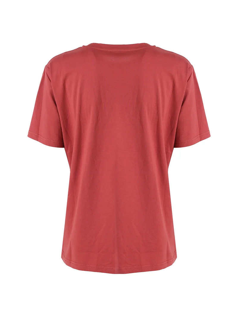 T-shirt donna oversize in cotone - corallo