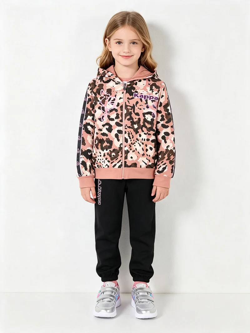 Completo tuta da ragazza 2 pezzi full zip con cappuccio e interno felpato - marrone