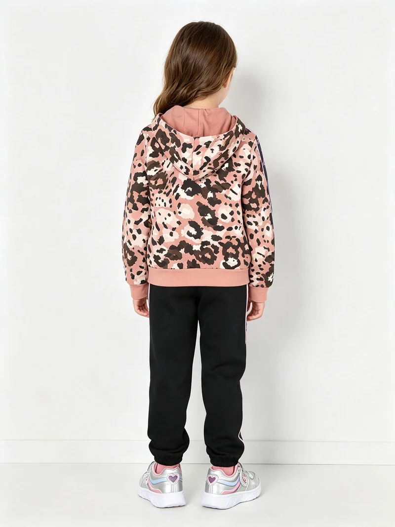 Completo tuta da ragazza 2 pezzi full zip con cappuccio e interno felpato - marrone