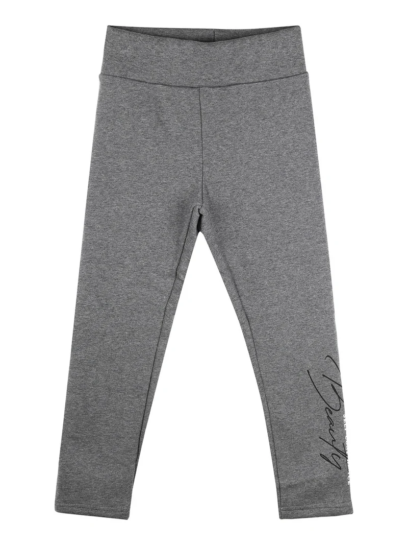 Leggings felpati da bambina - grigio scuro