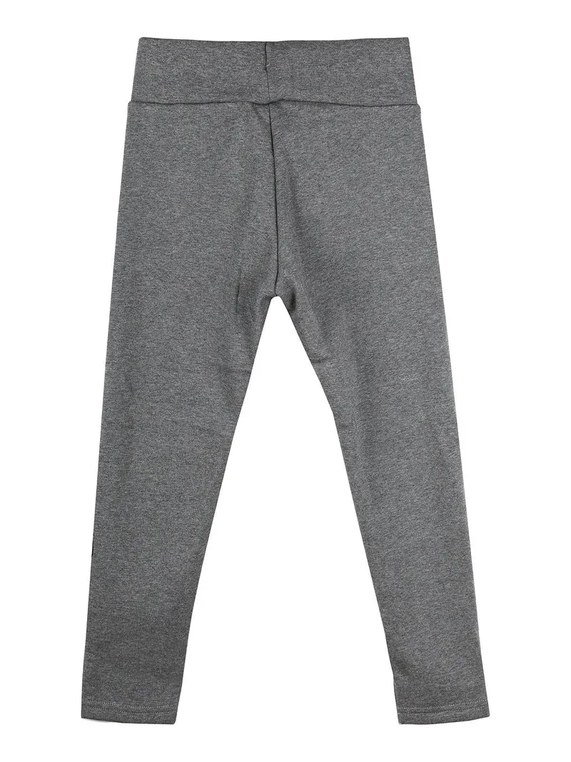 Leggings felpati da bambina - grigio scuro