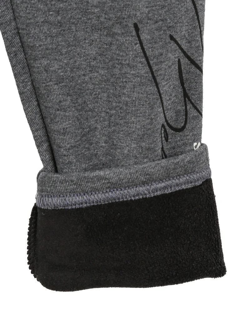 Leggings felpati da bambina - grigio scuro