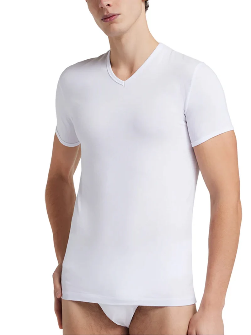 Maglia intima uomo scollo V - bianco