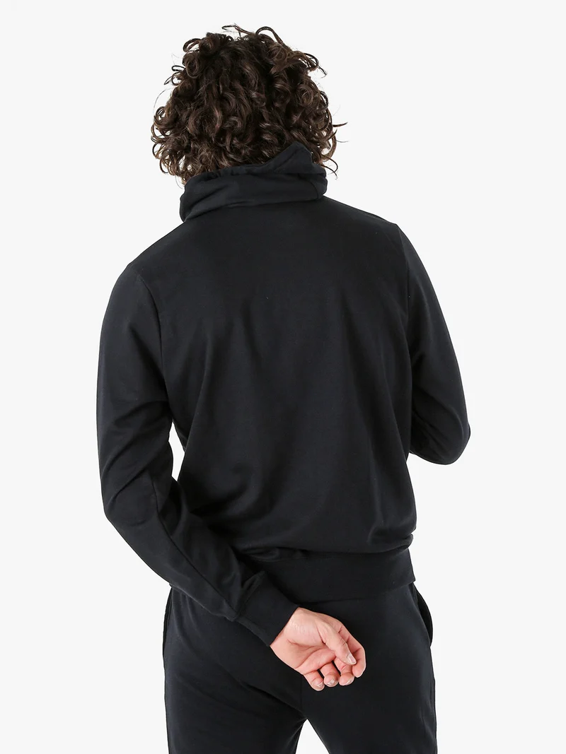 Felpa da uomo full zip con cappuccio - nero