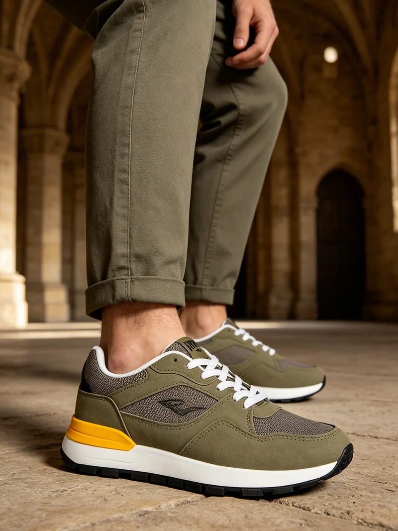 Sneakers da uomo stringate - militare