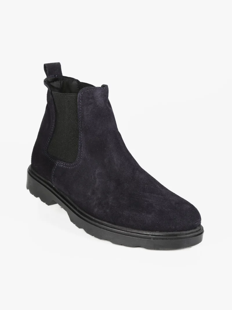 Stivaletti da uomo in pelle - blu scuro