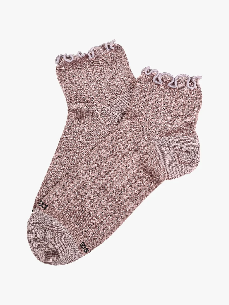 Calze corte da donna con bordo a volant - fango