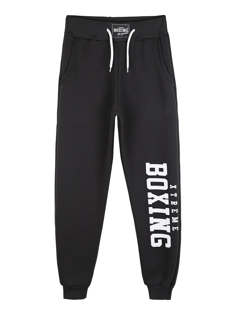 Pantaloni sportivi da ragazzo con polsini - grigio scuro