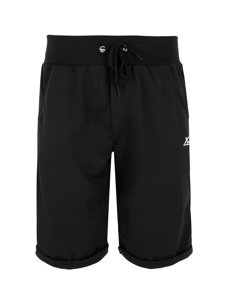 Bermuda da uomo in felpa di cotone - nero