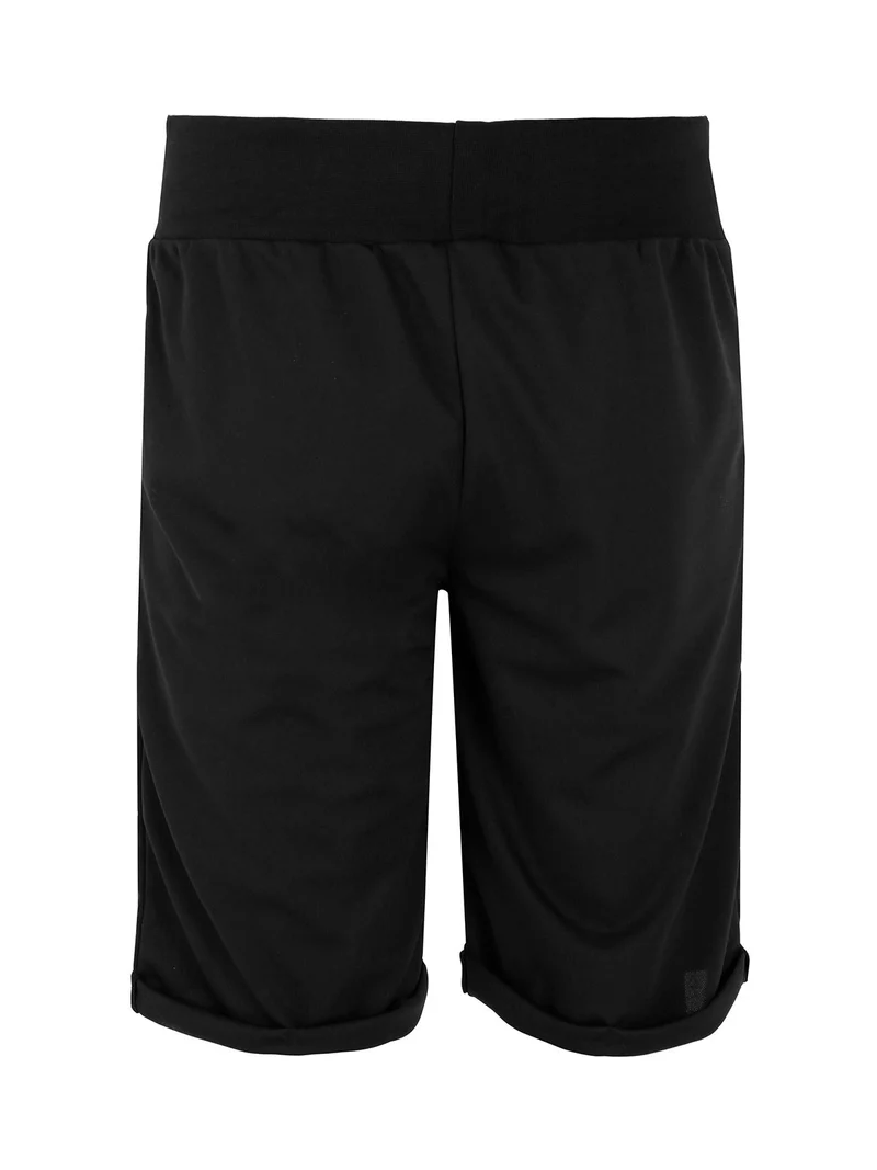 Bermuda da uomo in felpa di cotone - nero