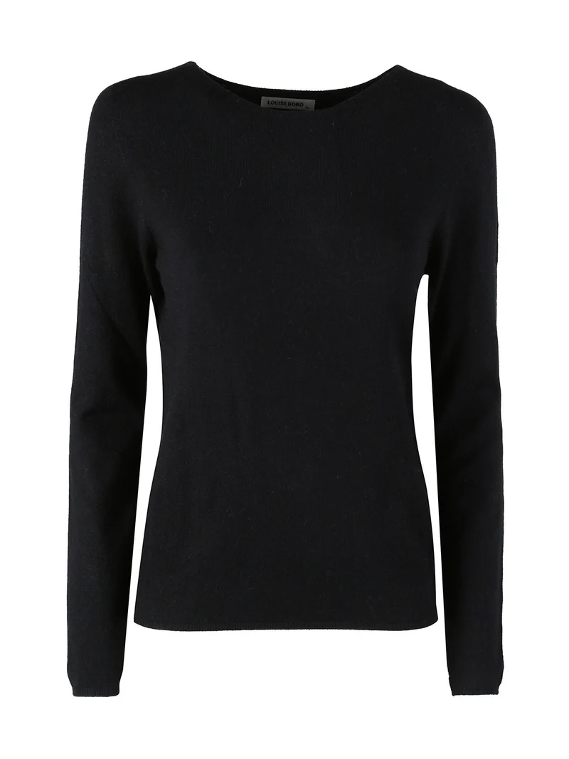 Pullover donna in maglia misto lana - nero